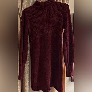Beautiful wine colored mock turtleneck dress SP